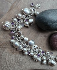 925SS & Amethyst OOAK Vintage Cha-Cha Bracelet 54gr Combo 925 – C-Description 👀