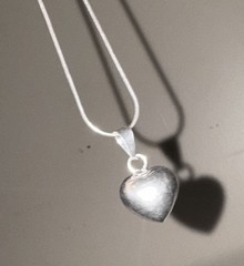Harmony Fairy Angel Baby Bells Caller Sterling Silver Puffy Heart 30” Necklace