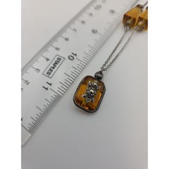 Vintage Art Deco Topaz Glass Bead Chain Czech Style Drop Markasite Necklace READ