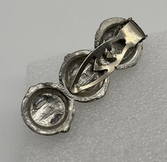 Vintage 1930s Art Deco Carl Art Dress Clip Pot Metal High Dome Unfoiled Cabochon