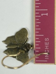 Vintage Beautiful Jools Brass Butterfly Necklace & Earrings Set Boho Art Nouveau