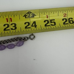 Vtg The Love Witch Brutalist Purple Faux Amethyst Lucite Pendant Necklace