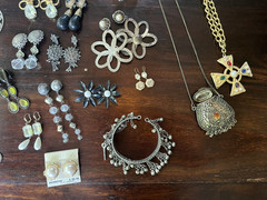 Vintage Costume Jewelry Lot 1980s/1990s Earrings Necklaces Bracelets-some signed