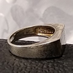 Ring Size 6.75 Vintage Sterling Silver 925 FAS Abalone Mother of Pearl Style