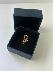 Vintage Purple Cubic Zirconia Ring Gold Plated Womens Size 10