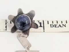 Vtg Anne Forbes Sterling Silver Sodalite Articulated Abstract Flower Earrings