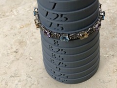 ✨💐🛍️Vintage 925 STERLING SILVER COLORFUL Multi GEMSTONE 💎 MARCASITE Bracelet✨