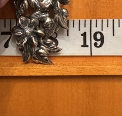 Vintage Danecraft Sterling Silver Floral Spray Brooch Pin Blooming Branch 3 1/8”