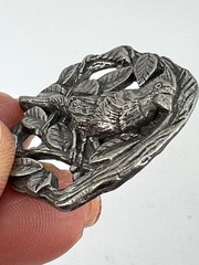 Birds and Blooms Cardinal Brooch Pin Vintage 1999 Limited Edition Pewter Bird