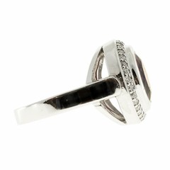 Vintage Estate Red Rhodolite Garnet Platinum .34ct Diamond Ring