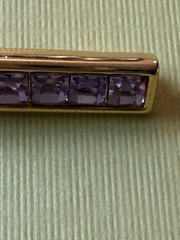 Vintage SAL Swarovski Faceted Lavender Crystal Brooch / 1.5″ in length / SWEET!!