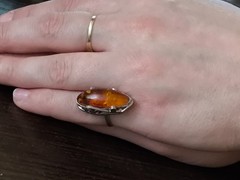 Vintage Soviet women’s ring with a non-precious metal stone women’s jewelry USSR