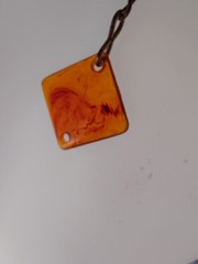 Vintage 1950’s/1960’s Bakelite Tortiose Shell NECKLACE 36″ 14 Amber Pendants