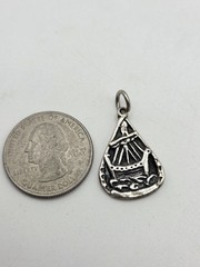 925 Sterling Silver Vintage Viking Charm Or Pendant Made In Scotland