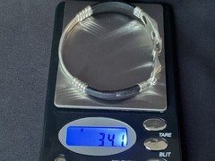 HOB Mexico Bracelet 925 Sterling Leather 7 Inch House Of Bangles 34 Grams