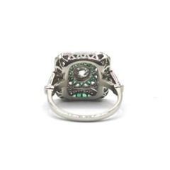 Edwardian Art Moissanite & Fancy Cut Green Vintage Inspire Anniversary Gift Ring