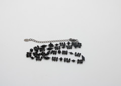 LC Lauren Conrad Black Facet Chain Bead Beaded Station Adjustable Necklace