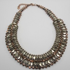 Vintage Cleopatra Necklace Egyptian Revival Mixed Metals Nakamol Collar 18 Inch