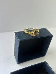 Vintage Purple Cubic Zirconia Ring Gold Plated Womens Size 10
