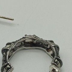 Vintage Judith Jack Sterling Silver 925 Marcasite Hoop Earrings