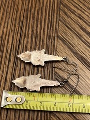 Gothic Revival Sterling Silver & Onyx Dangle Earring Pair Estate FREE SHIPPING