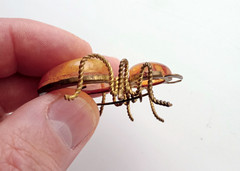 Vintage Soviet spider brooch. Amber-honey color. Made in the USSR.