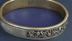 Rare Wang Hing Sterling Silver Bracelet Chinese Export Signed Butterfly Motif