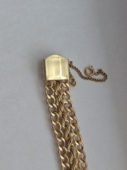 1950s Rhythm Bracelet Gold Filled Ornate 5/8″ Twisted Rope Oval Link 7.5″