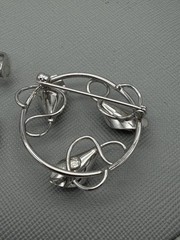 Sorrento Sterling Silver Filigree Screw Back Earrings & Brooch Pin