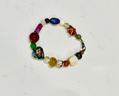 VTG Bracelet Art Glass, Cloisonné , Beads From Around The World… Statement Piece