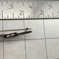 Vintage Heart Rhinestones Sterling Silver 935 Brooch Pin