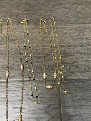Vintage Lot of 6 Gold Tone Necklaces with Faux Pearls Jewelry