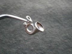 European Post Horn Hunting Horn Vintage 800 Silver Bracelet Charm Pendant
