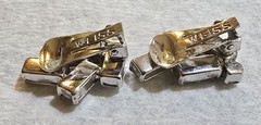 Vintage Weiss Clear Rhinestone Clip Earrings Silver Tone Baggett Signed