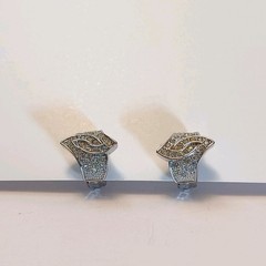 Landau Vintage Clip On Earrings Silver Pave