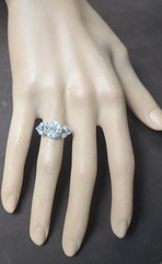 Vintage 14k White Gold Engagement Ring 2.82CT. Natural Round Diamond Circa 1950s