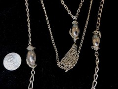 VTG CELEBRITY NY SILVER TONE CONVERTIBLE DIFFERENT LOOKS TASSEL NECKLACE CHIC