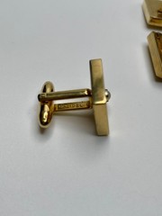 Vintage Speidel Faux Pearl Textured Gold Tone MCM 1960s Cufflink Tie Clip Set