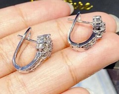 Art Deco Lab Created Diamond Engagement Fancy Gift Earring 14K White Gold Finish