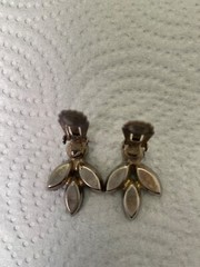 Vintage D&E Juliana SET Clip Earrings Large Brooch Tiered 3 Piece Prong-Set 1950