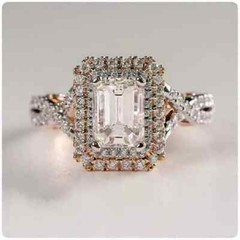 Art Deco Inspired Emerald Cut Lab Created Diamond 925 Silver Anniversary Ring