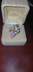 Farrah Fawcett Gold Over Silver Ring Pink Ice With Coa Nib Unused