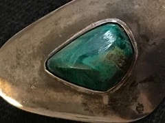 Vtg Modernist 935 Silver Eilat Stone Pin Pendant Bezalel Art Academy Jerusalem
