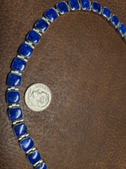 950 Fine Silver Lapis Lazuli Necklace Earrings Set 18” Modernist 38.9g