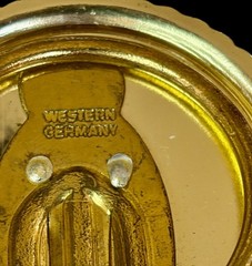 Lot Of 2 Vintage W. Germany Scarf Clips~AB Glass & Ivory Resin~1960s
