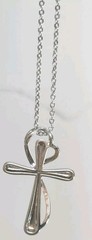 Cross Necklace/ Marked S925 On Tag_ Silver _ Gold Tone