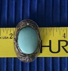 Turquoise Vtg. Oval Brooch