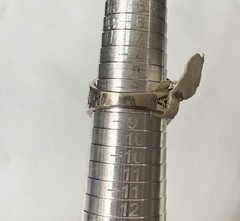 VINTAGE LARGE STERLING SILVER & HEMATITE THUNDERBIRD RING WHEELER MFG CO SIZE 9
