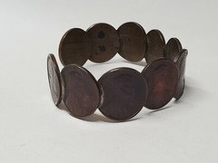 VINTAGE COPPER PENNY BRACELET 1960 & 1969 ANTIQUE COLLECTIBLE ESTATE JEWELRY
