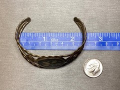 VINTAGE ALPACA MEXICO INLAY STYLE CUFF BRACELET JEWELRY